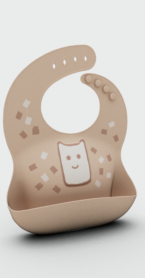 KP019 Bread Pattern Bib | silicone baby bib